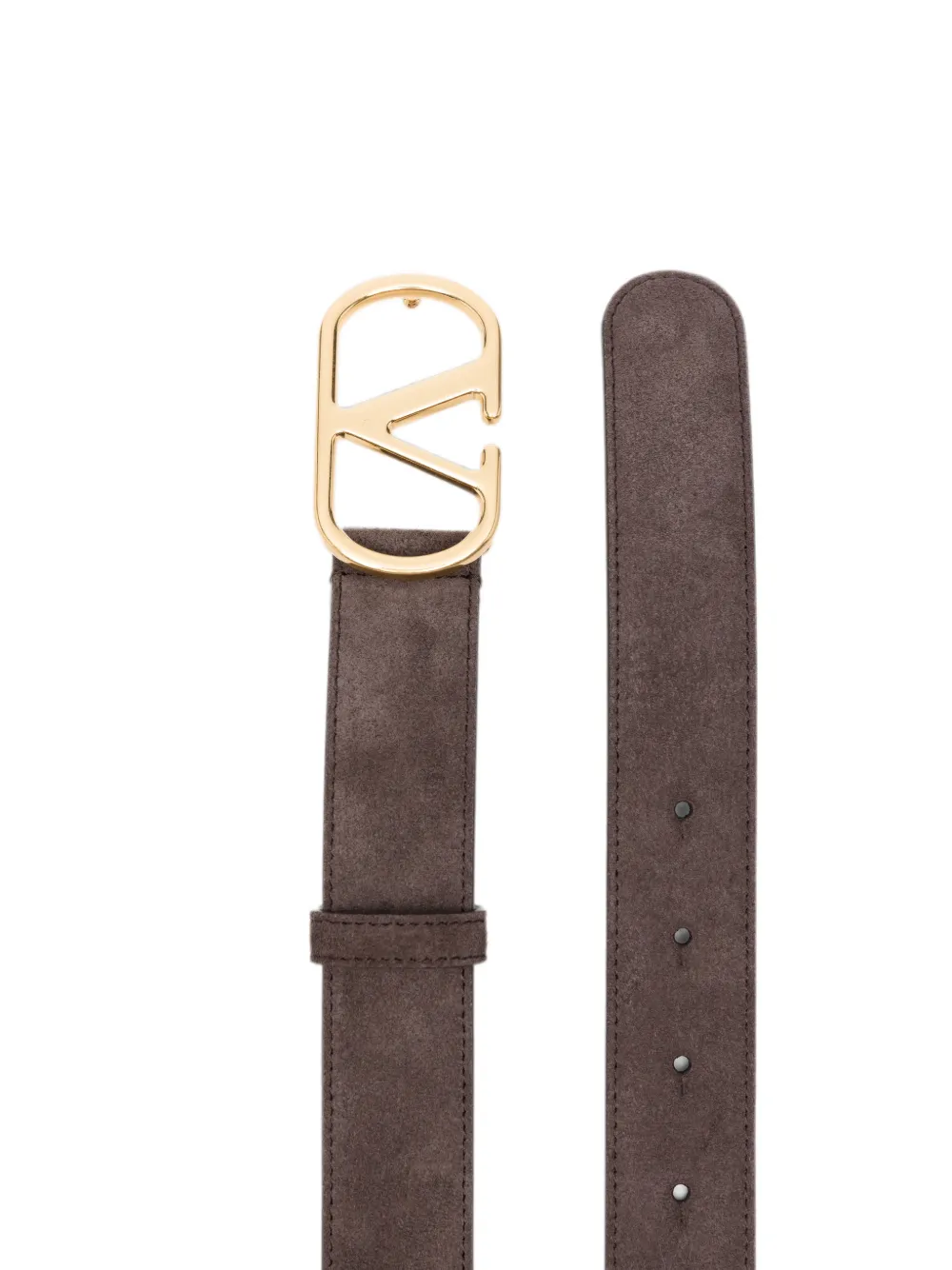 Valentino Garavani VLogo Signature suède riem Bruin