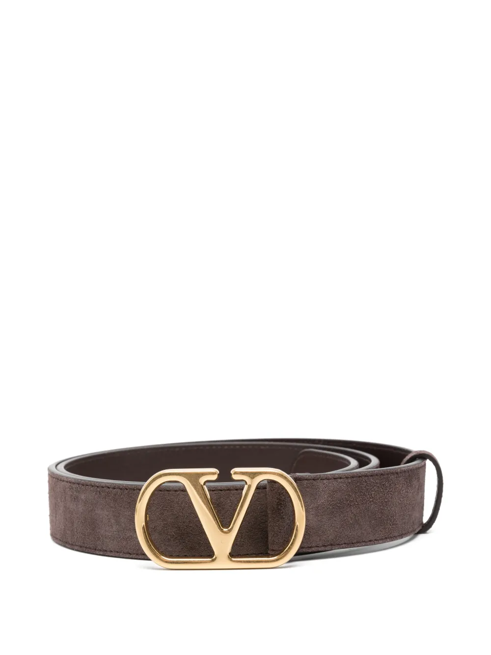 Valentino Garavani VLogo Signature suede belt - Brown