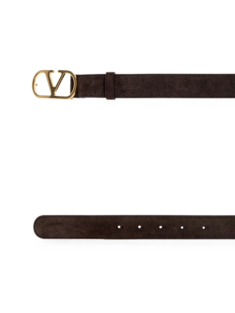 Valentino Garavani VLogo Signature suède riem Bruin