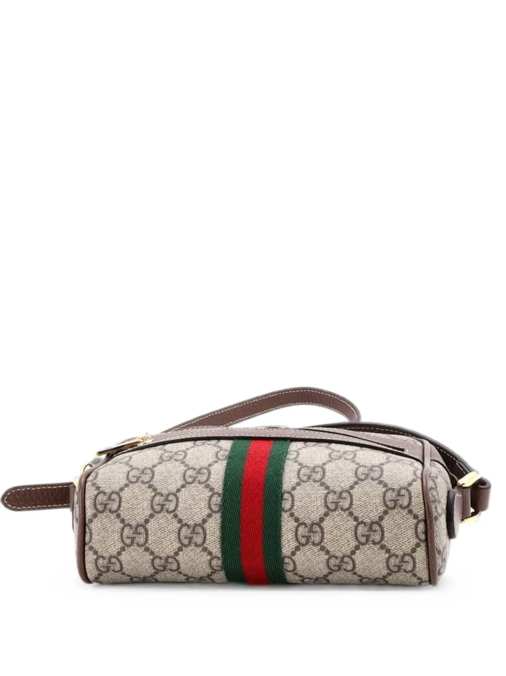 Gucci Pre-Owned Borsa a tracolla Ophidia mini in tela cerata GG - Marrone