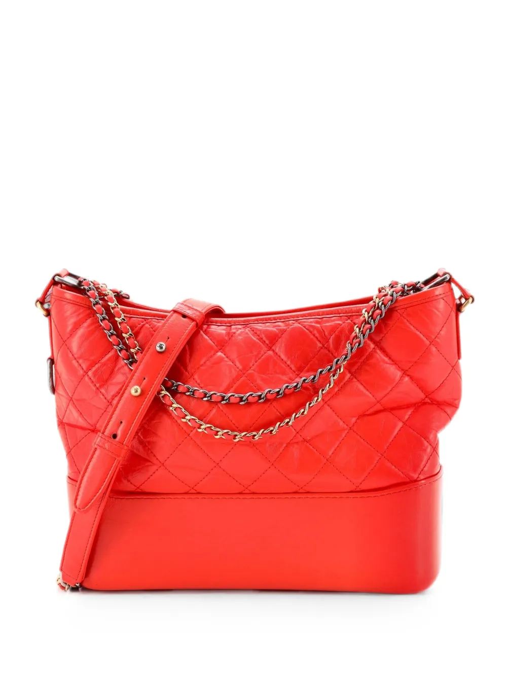 CHANEL Pre-Owned Gabrielle Quilted Aged Calfskin Medium hobo bag - Red