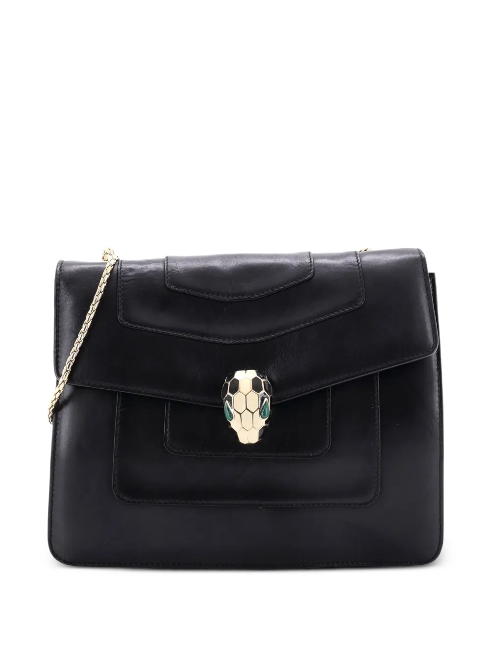 Bvlgari Pre-Owned Mittelgroße Serpenti Forever Square Schultertasche - Schwarz