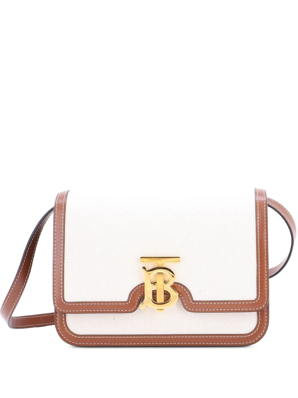 Burberry Pre-Owned Kleine TB Flap Schultertasche aus Canvas - Braun