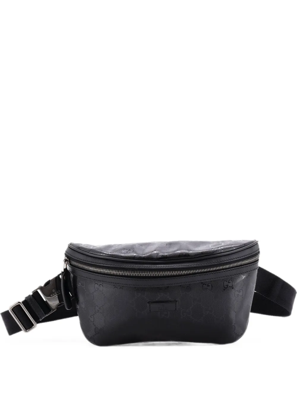 Pre-owned Gucci Gg Imprime Medium Belt Bag In Black
