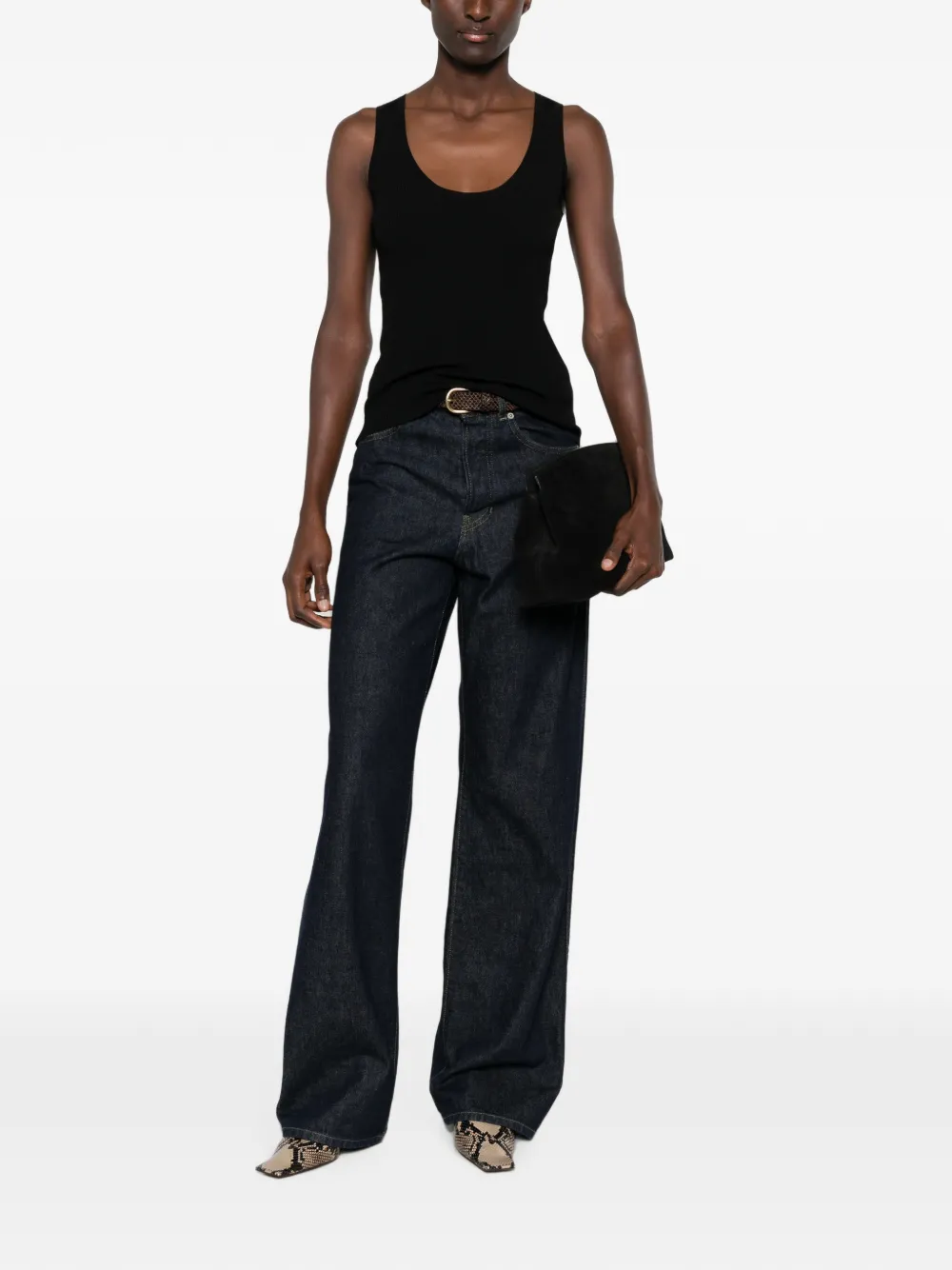 Max Mara Editta ribgebreide tanktop Zwart