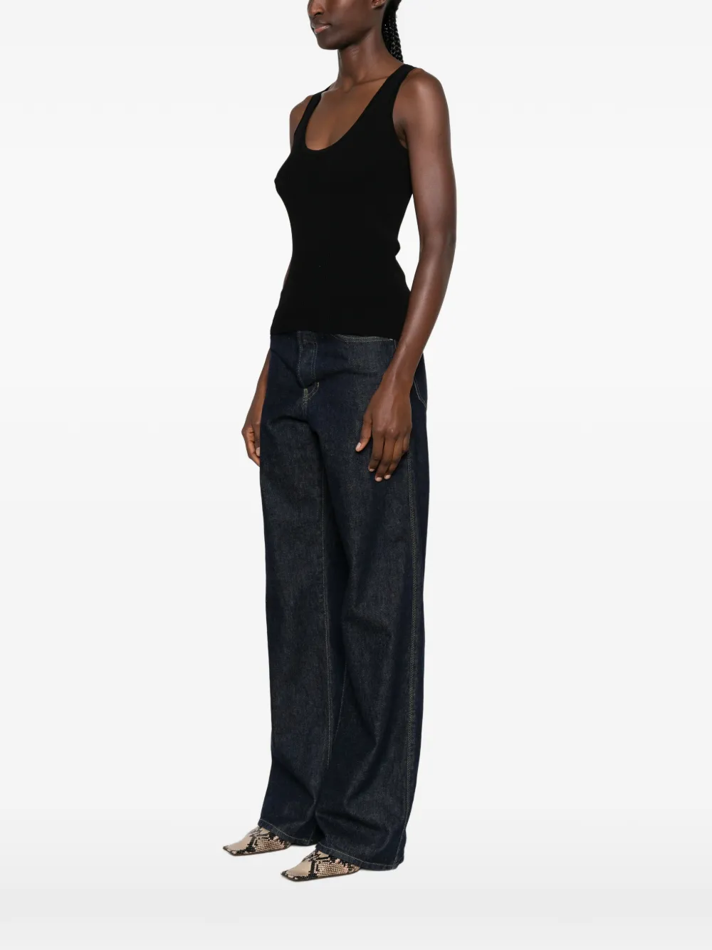 Max Mara Editta ribgebreide tanktop Zwart