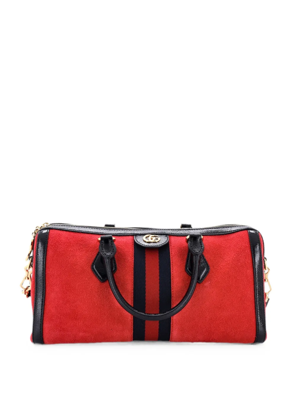 Gucci Pre-Owned Mittelgroße Ophidia Boston Satchel-Tasche aus Wildleder - Rot