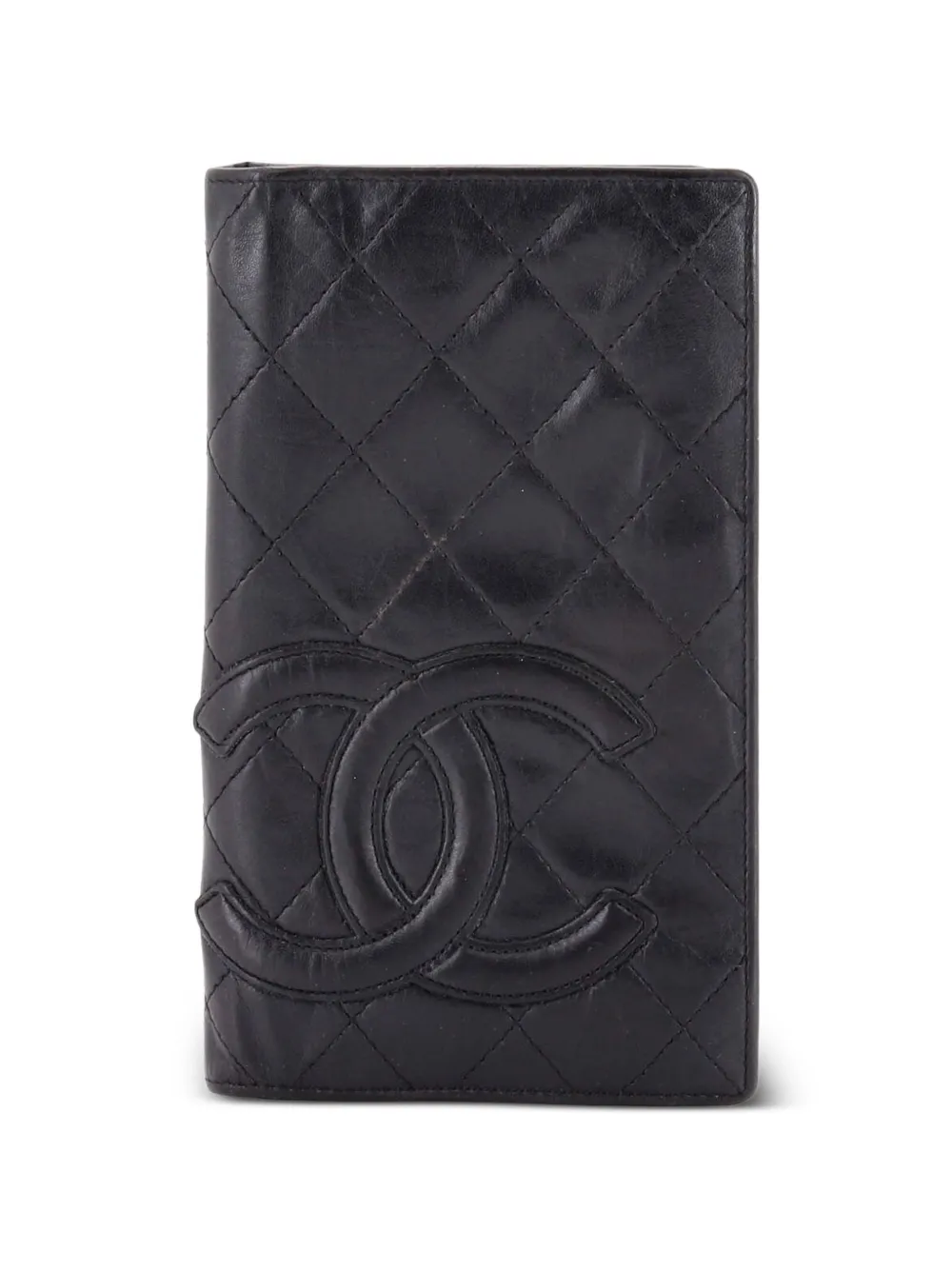 CHANEL Pre-Owned Portafoglio bi-fold Cambon in pelle di vitello trapuntata - Nero