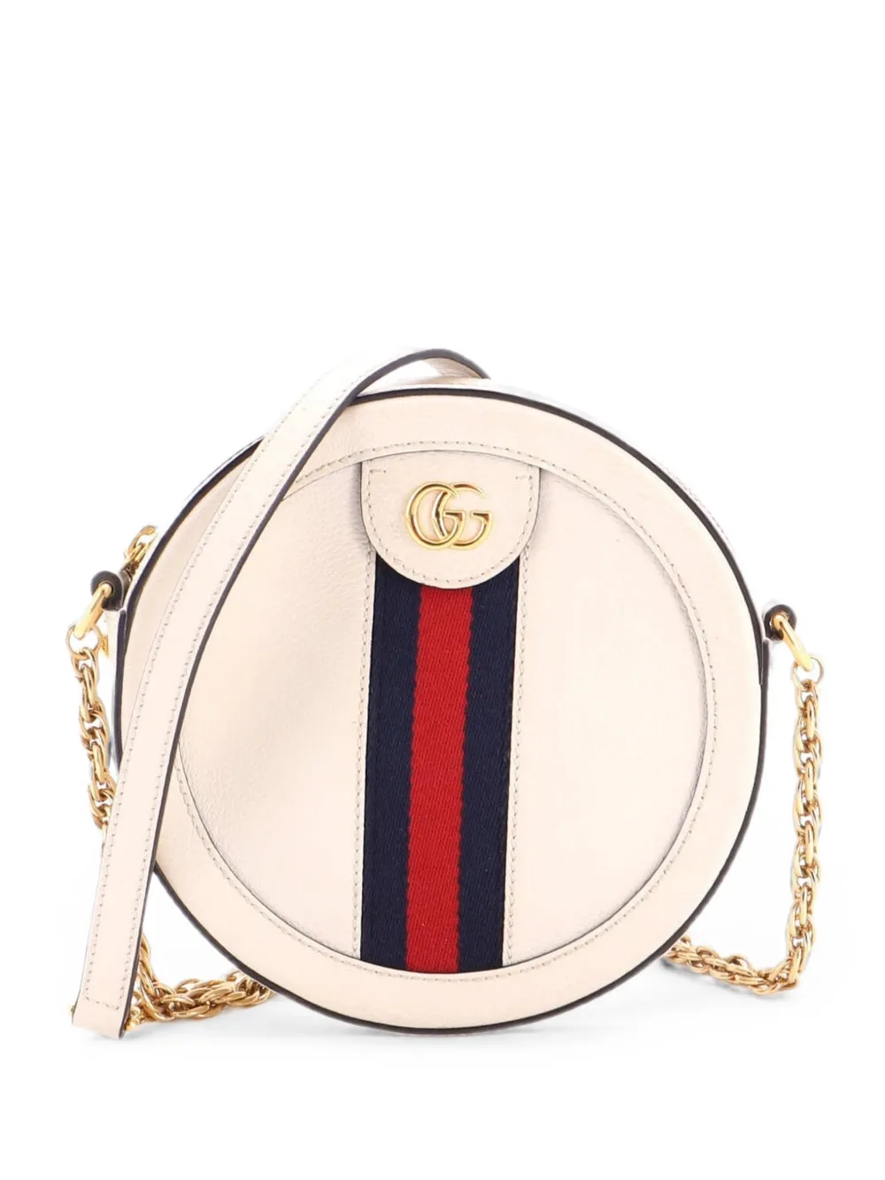 Gucci Pre-Owned Borsa a tracolla Ophidia tonda mini in pelle - Bianco
