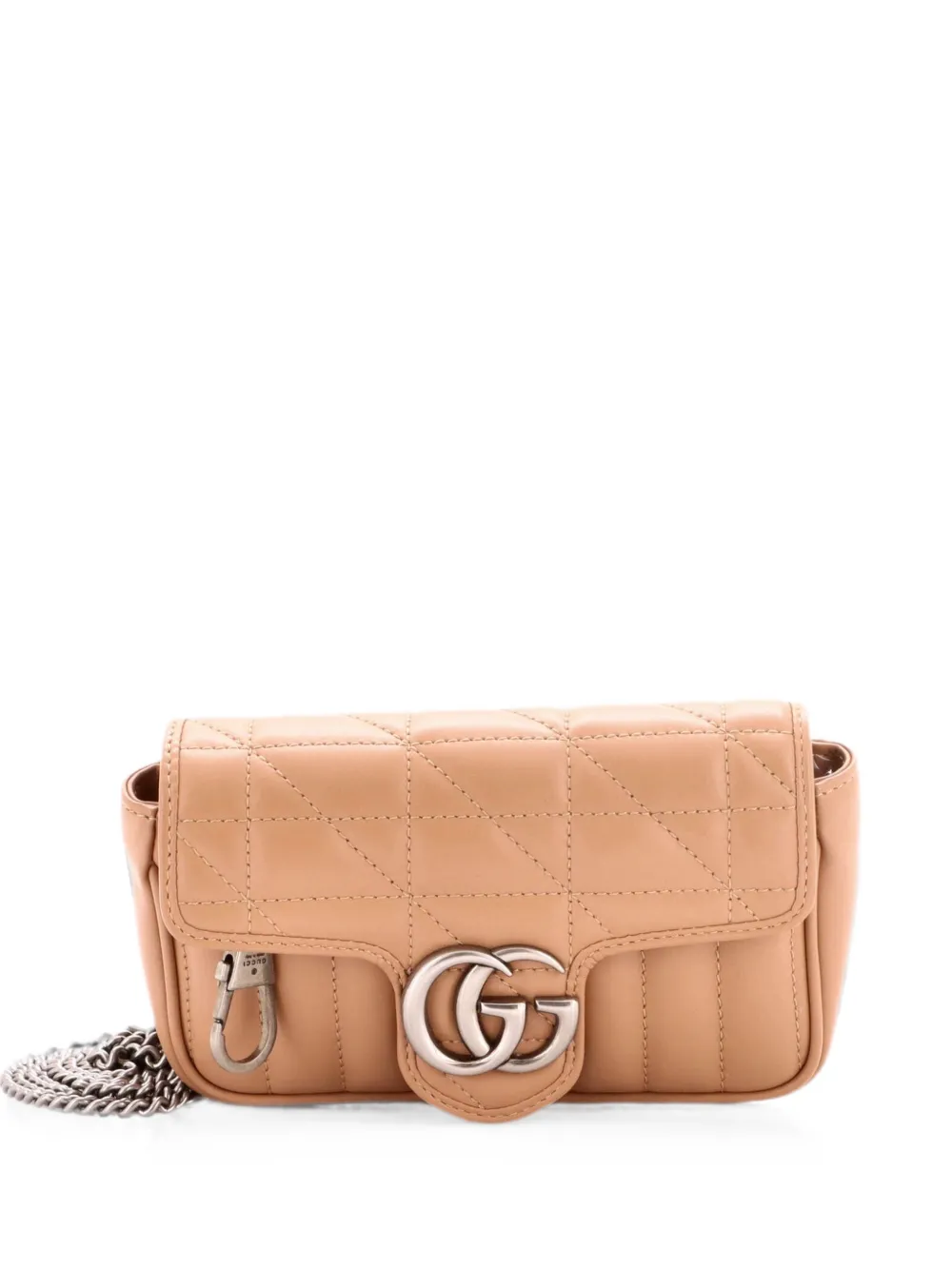 Gucci Pre-Owned Borsa a tracolla GG Marmont super mini in pelle matelassè con battente - Toni neutri