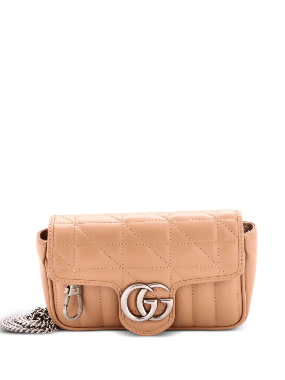 Gucci Pre-Owned Mini GG Marmont Umhängetasche mit Klappe - Nude