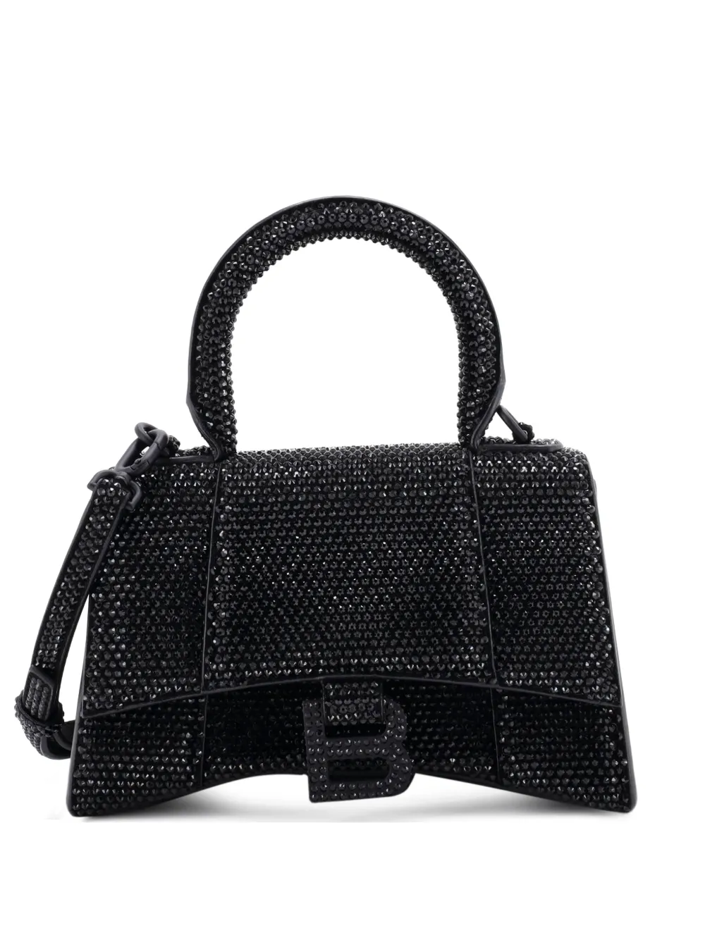 Balenciaga Pre-Owned Hourglass XS Umhängetasche aus Wildleder mit Kristallen - Schwarz