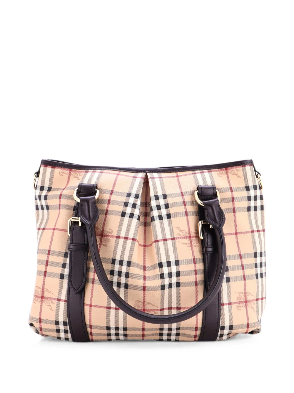 Burberry Pre-Owned Borsa tote Northfield convertibile grande in tela cerata Haymarket - Marrone