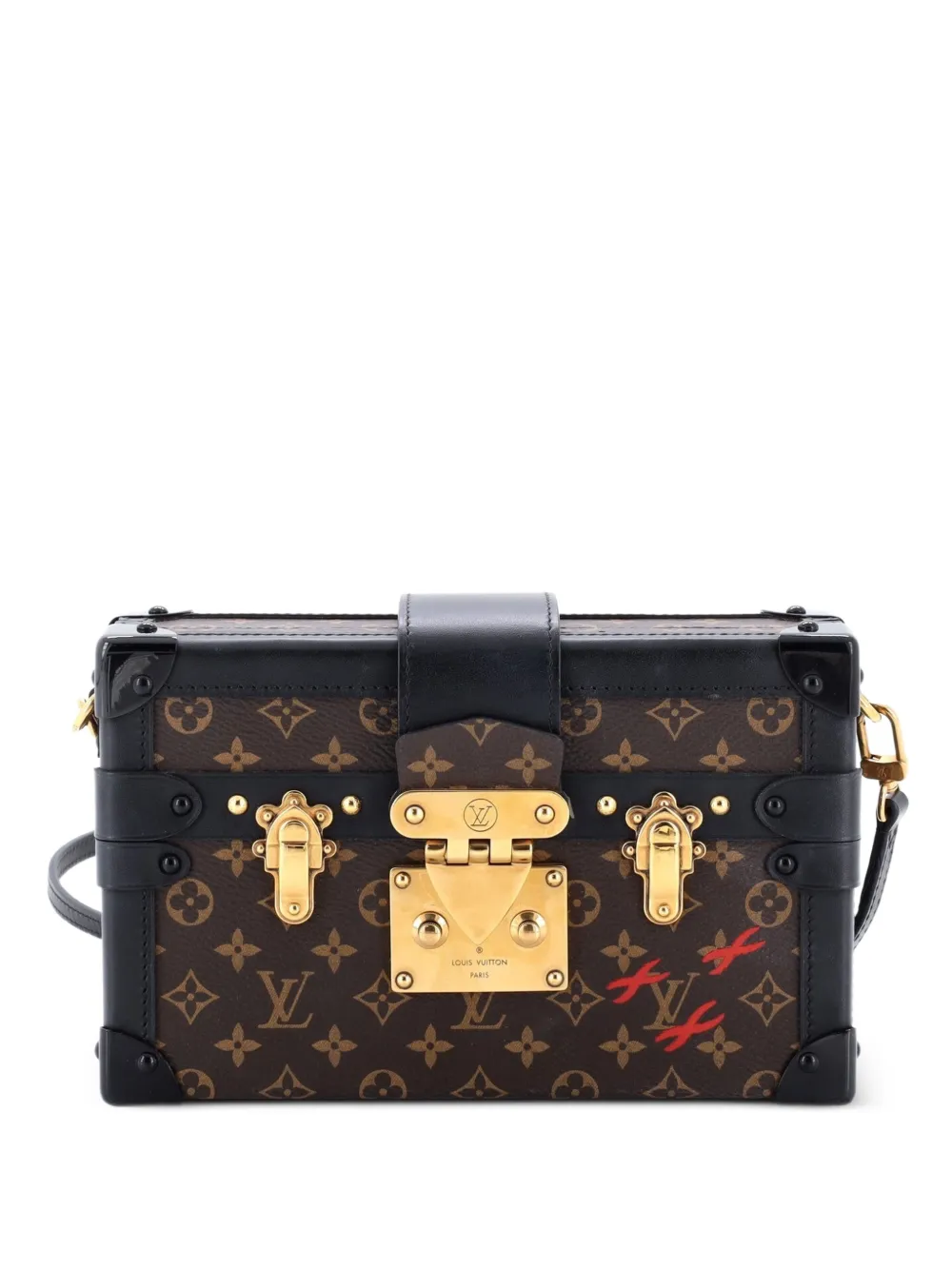 Louis Vuitton Pre-Owned Petite Malle Handbag Monogram Canvas clutch bag - Black