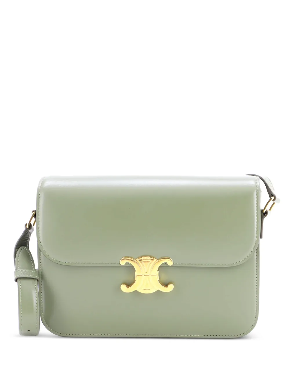 Celine Pre-Owned Triomphe Shoulder Bag Smooth Calfskin Large crossbody bag - Green