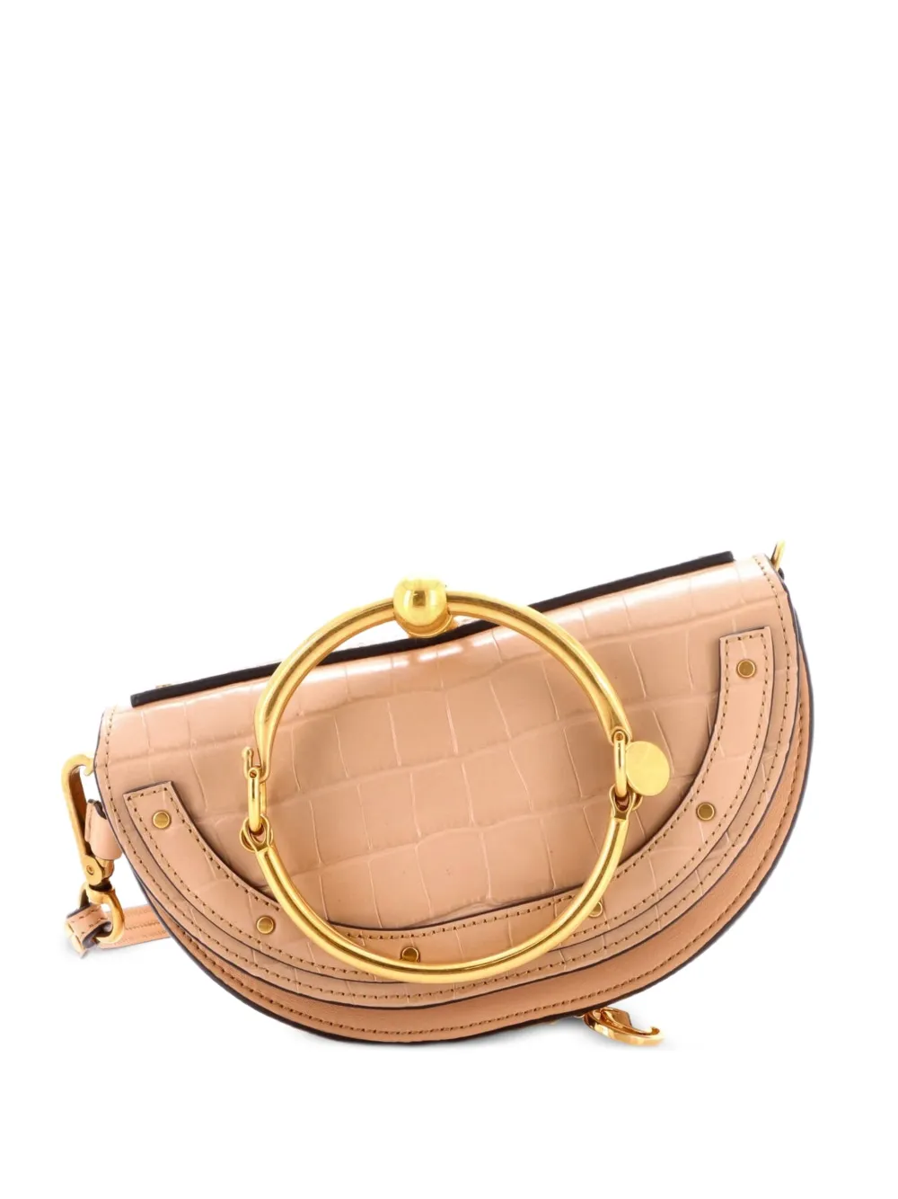 Chloé Pre-Owned Borsa a tracolla Nile mini in pelle goffrata effetto coccodrillo - Toni neutri