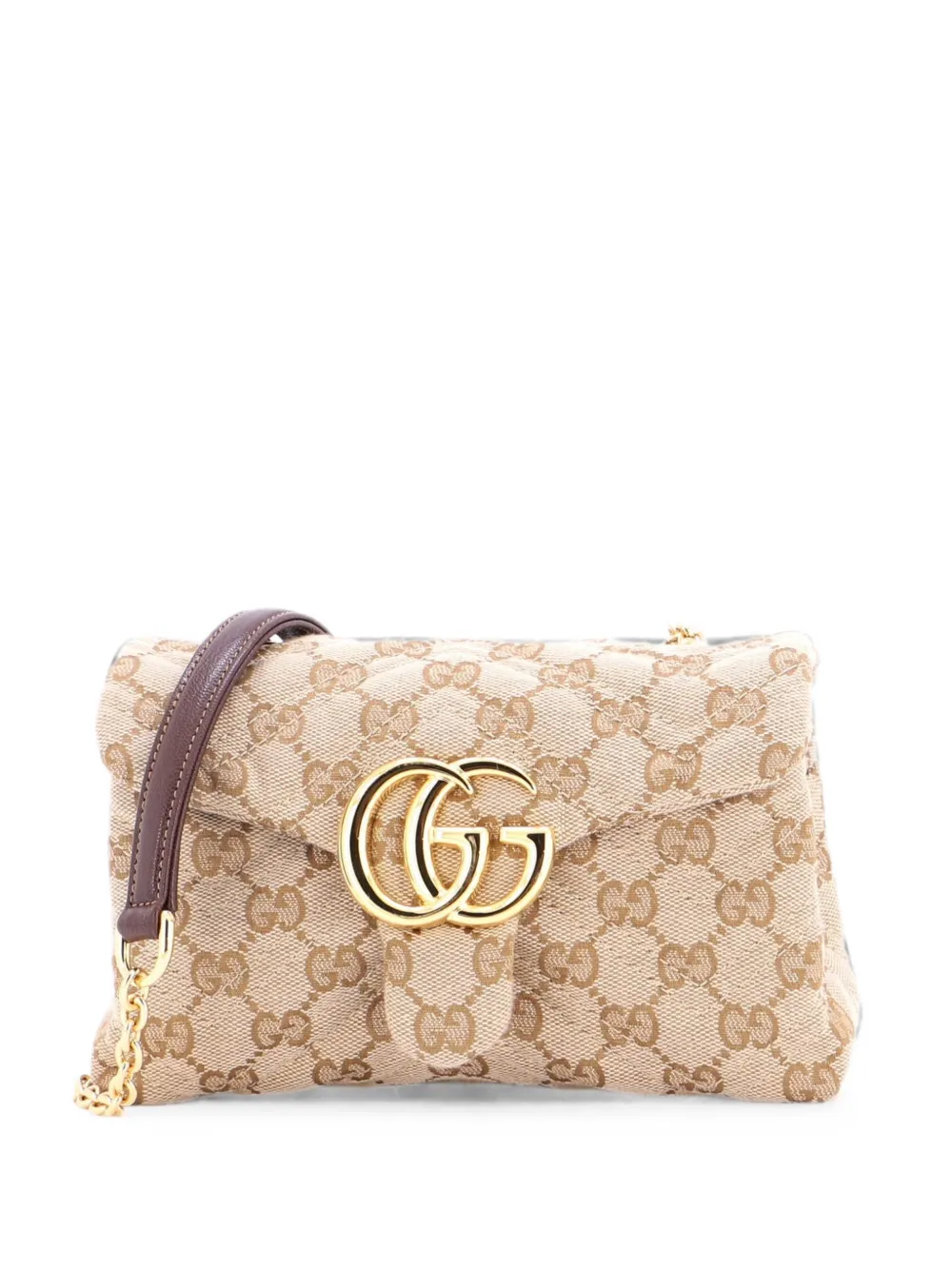 Gucci Pre-Owned Borsa a spalla GG Marmont NM mini in tela GG - Marrone