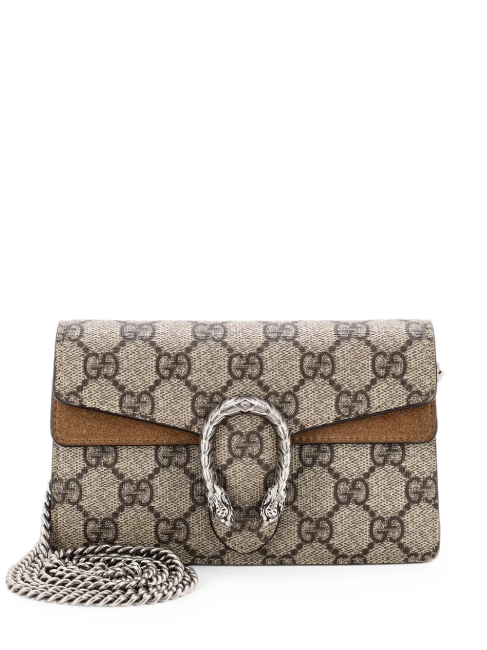 Gucci Pre-Owned Borsa a tracolla Dionysus super mini in tela cerata GG - Marrone