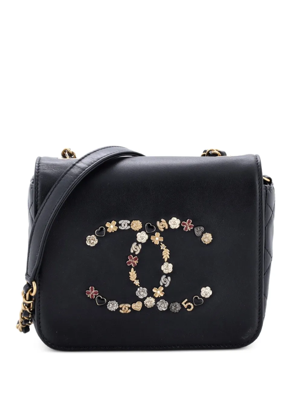CHANEL Pre-Owned Giant Crystal CC Flap Bag Lambskin Mini crossbody bag - Black