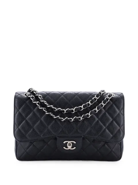 CHANEL Pre-Owned Classic Double Flap Bag Quilted Caviar Jumbo shoulder bag