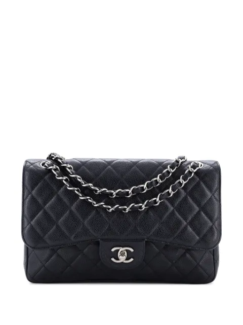 CHANEL Pre-Owned Classic Double Flap Bag Quilted Caviar Jumbo shoulder bag