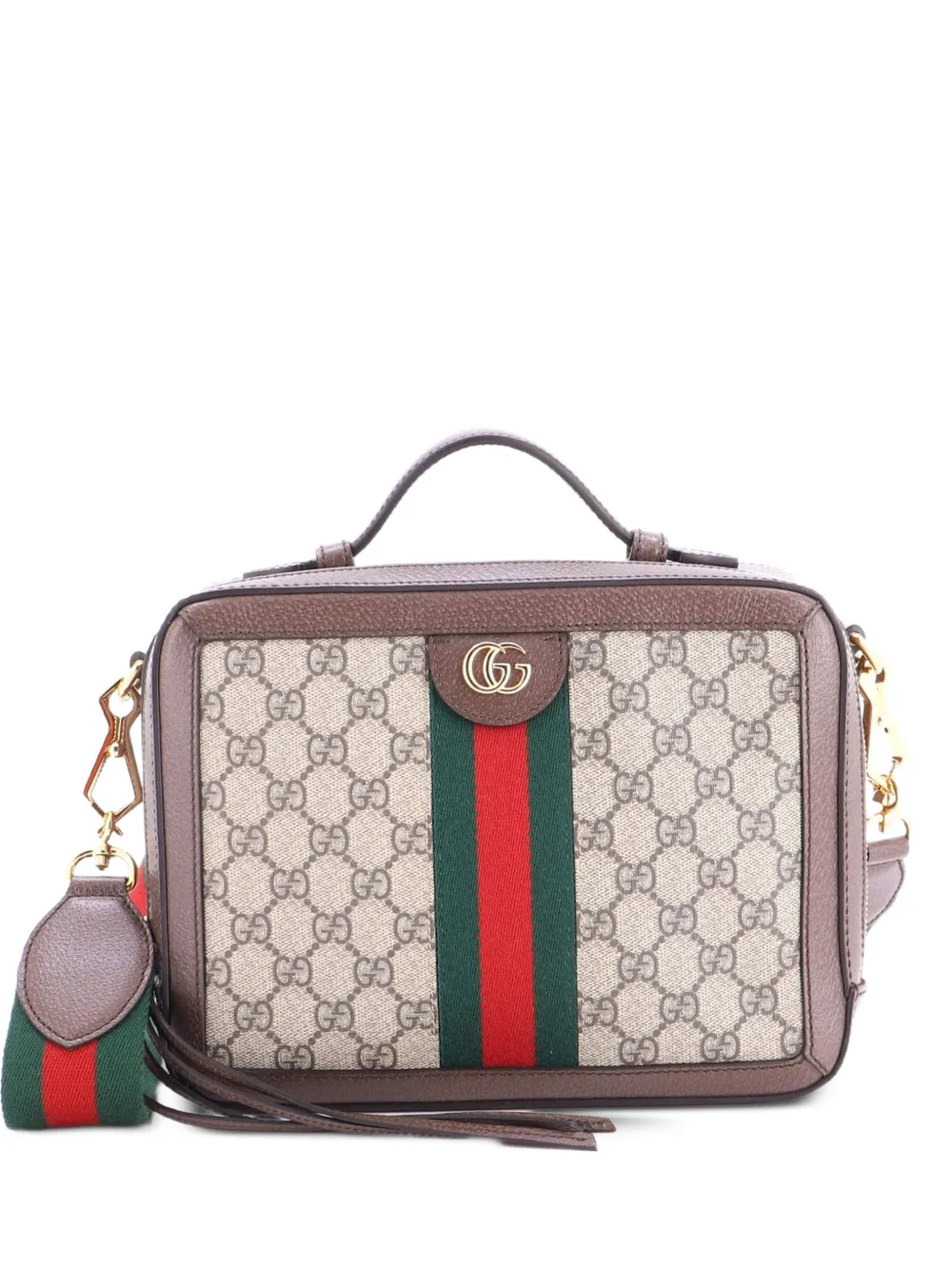 Gucci Pre-Owned Kleine Flora Ophidia Schultertasche aus GG-beschichtetem Canvas - Braun