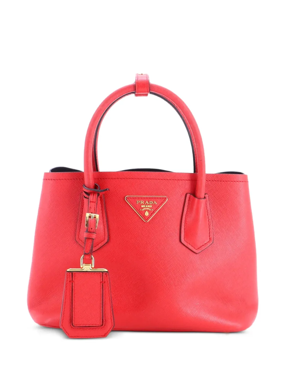 Prada Pre-Owned Mittelgroße Cuir Double Saffiano Tote Bag - Rot
