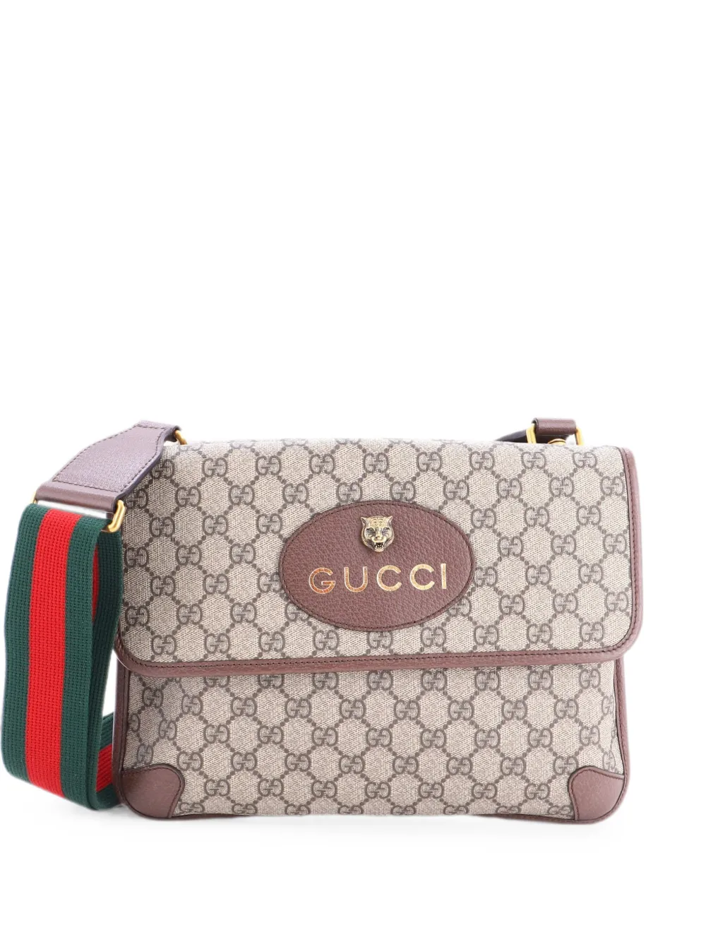 Gucci Pre-Owned Borsa a tracolla Neo Vintage media in tela cerata GG con battente - Marrone