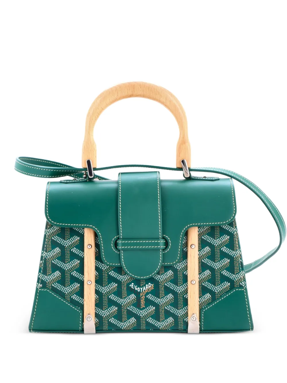 Goyard Pre-Owned Borsa a mano Saigon mini in tela cerata e pelle con manico - Verde