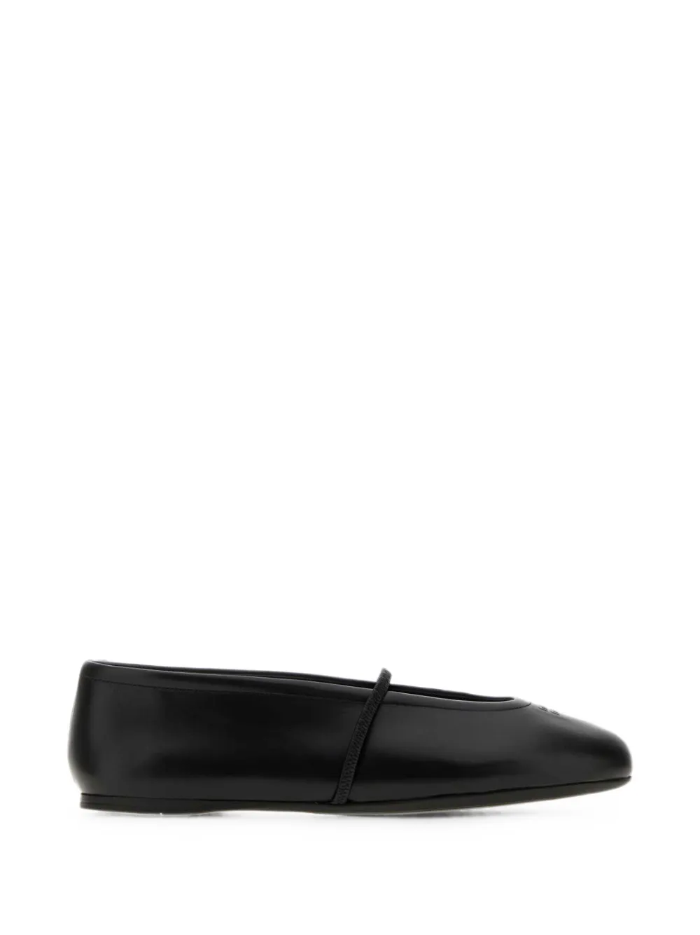Miu Miu logo-embossed leather ballet flats - Nero