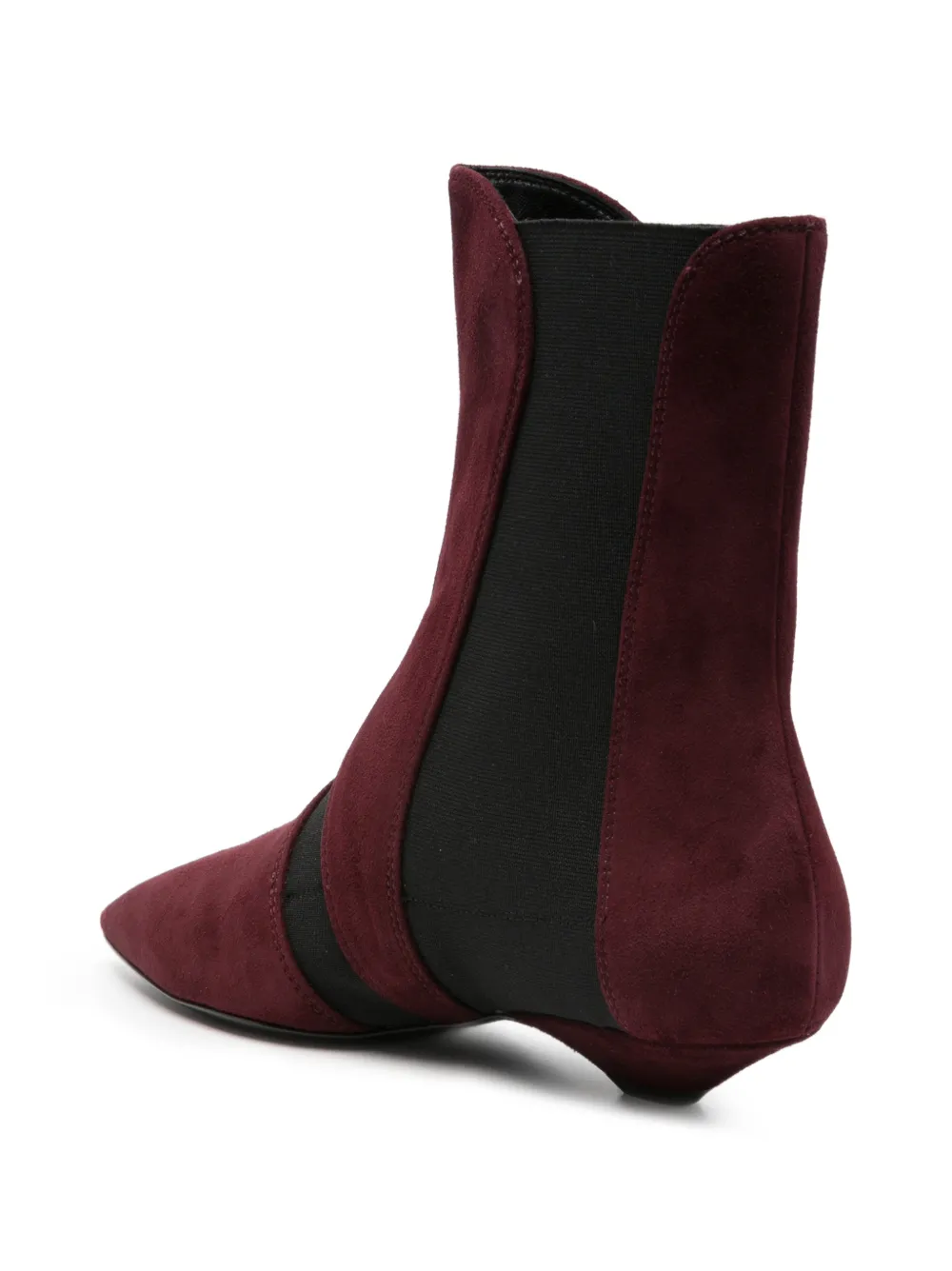 Sergio Rossi pointed-toe panelled ankle boots Rood