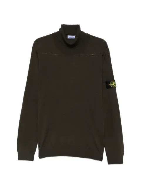Stone Island logo-patch roll-neck sweater
