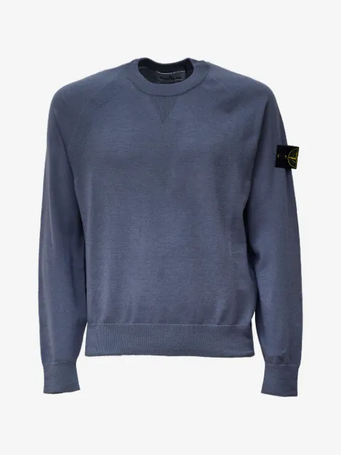 Stone Island logo-patch raglan-sleeve sweater