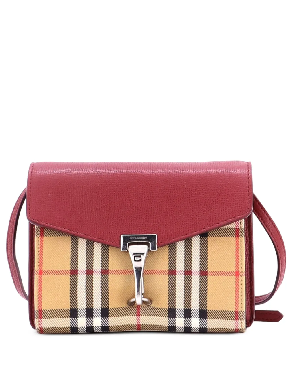Burberry Pre-Owned Macken Leather and Vintage Check Canvas Baby crossbody bag - Neutrals