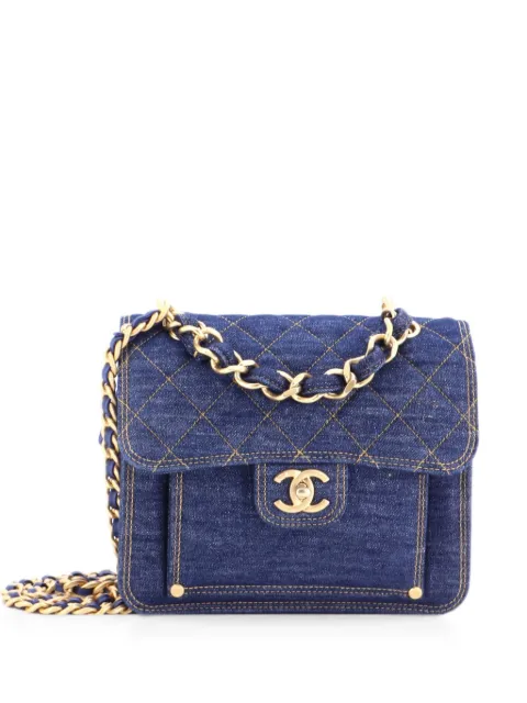 CHANEL Pre-Owned Double You CC Flap Bag Quilted Denim Medium shoulder bag