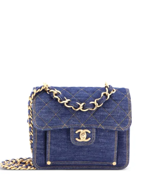CHANEL Pre-Owned Double You CC Flap Bag Quilted Denim Medium shoulder bag