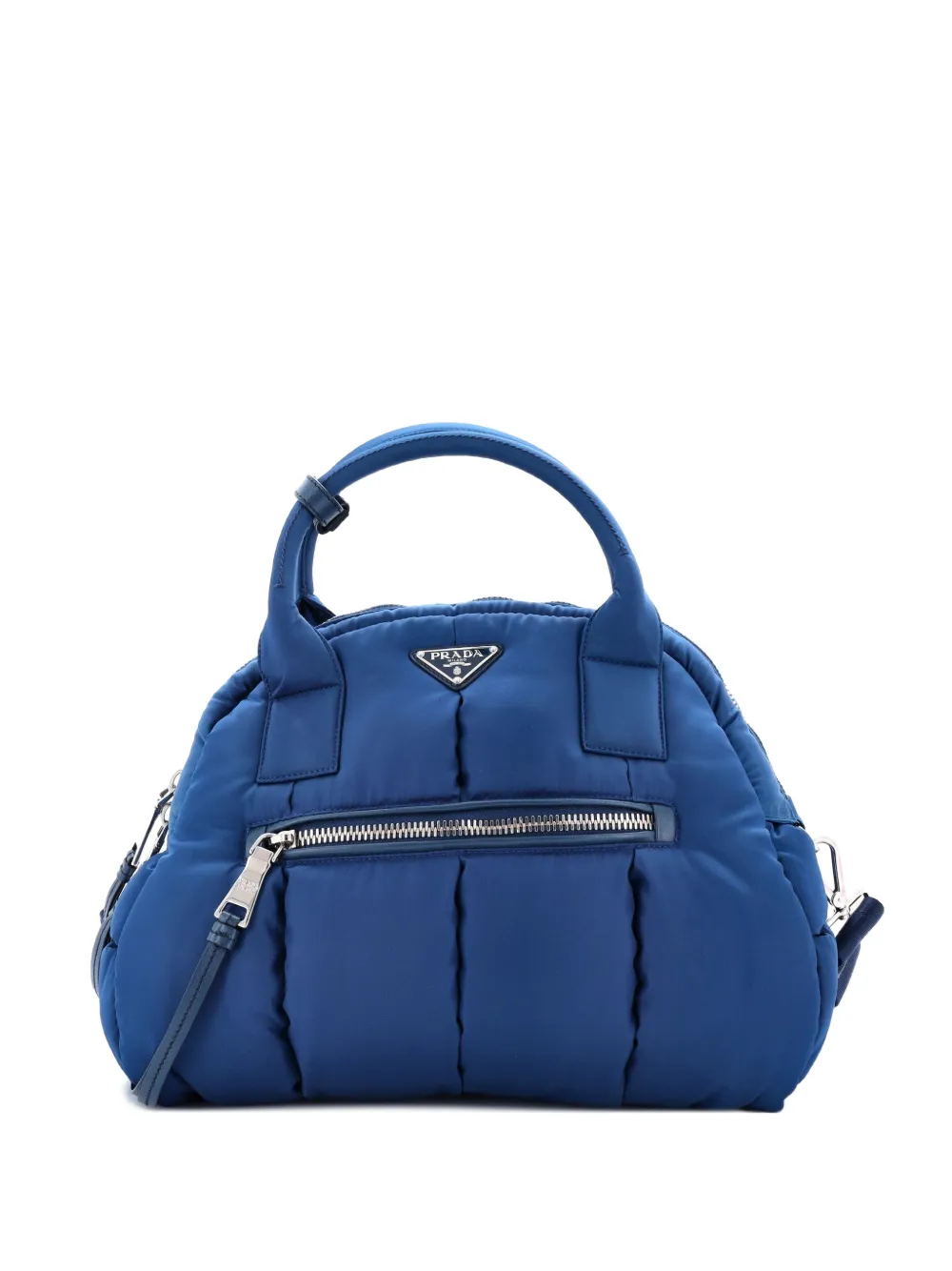 Prada Pre-Owned Bomber Convertible Bowler Bag Tessuto Medium handbag - Blue
