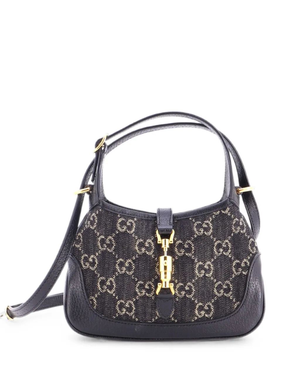 Gucci Pre-Owned Mini Jackie 1961 GG Jeans-Umhängetasche - Schwarz