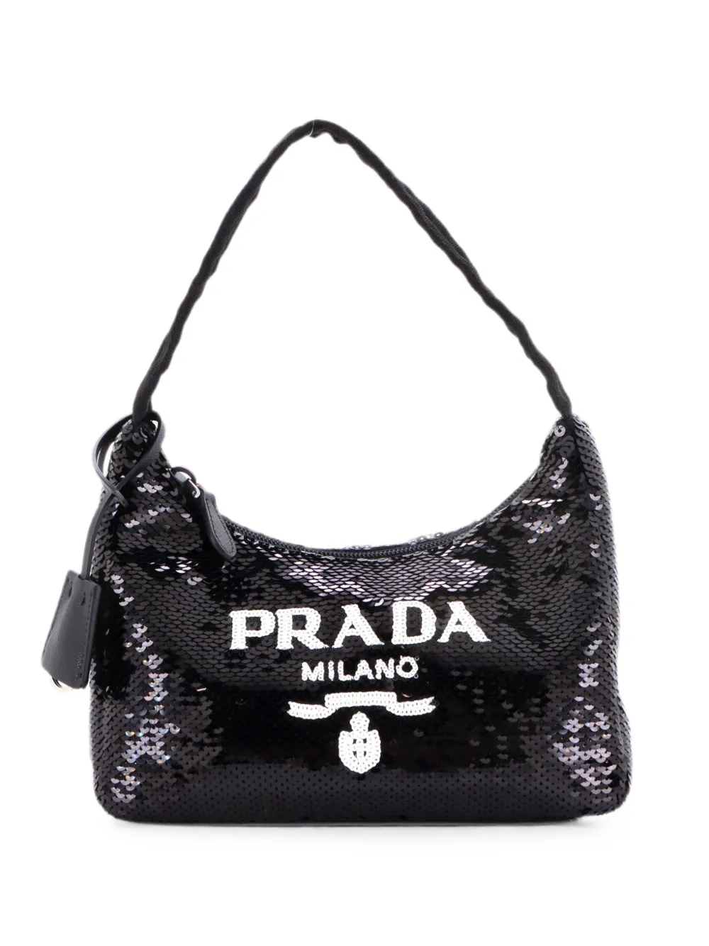 Prada Pre-Owned Borsa passepartout Re-Edition 2000 Mini con paillettes - Nero