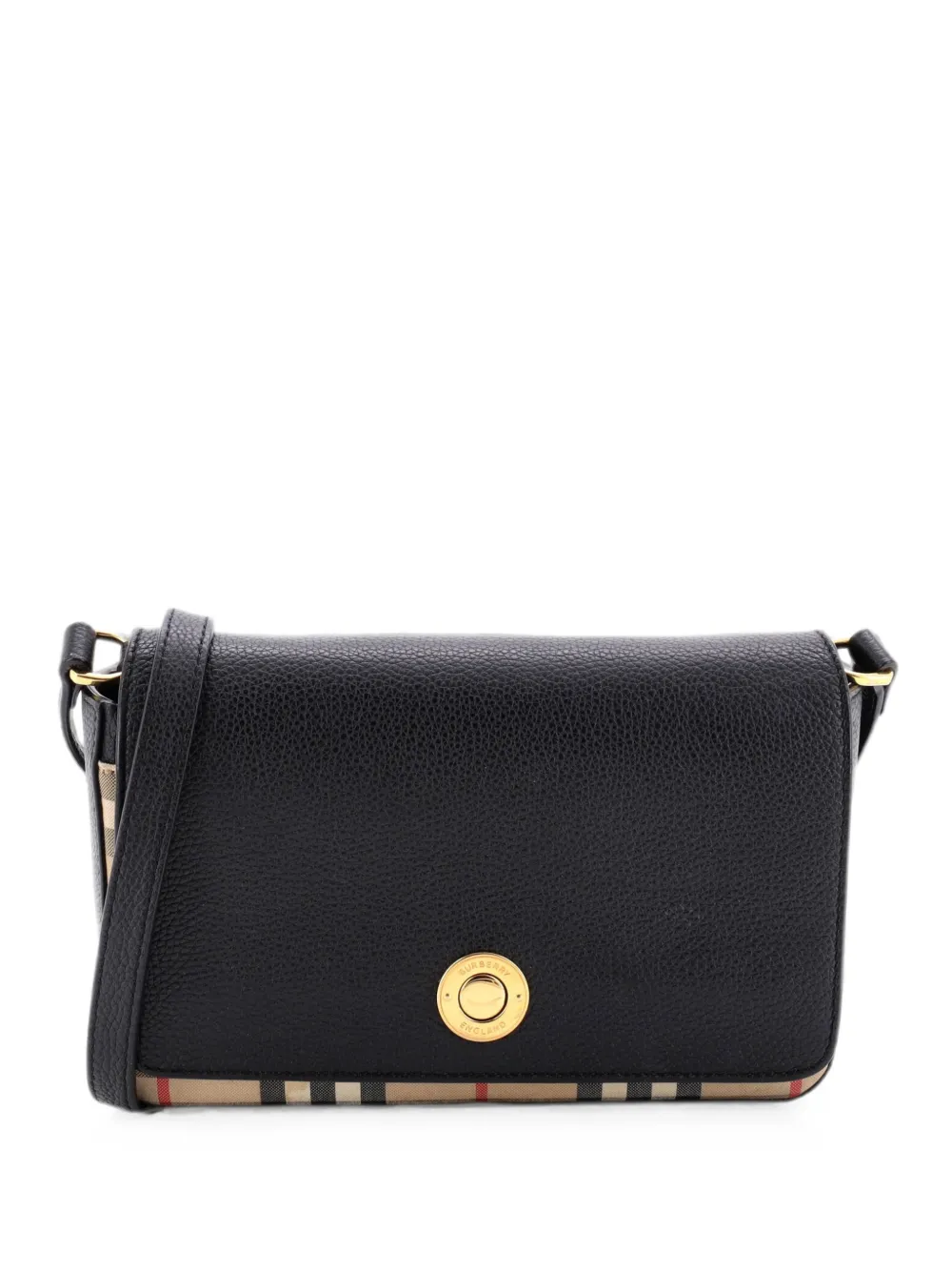 Burberry Pre-Owned Borsa a tracolla Hampshire piccola in pelle e tela con motivo Vintage Check - Nero