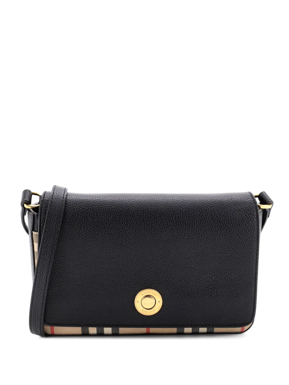 Burberry Pre-Owned Borsa a tracolla Hampshire piccola in pelle e tela con motivo Vintage Check - Nero