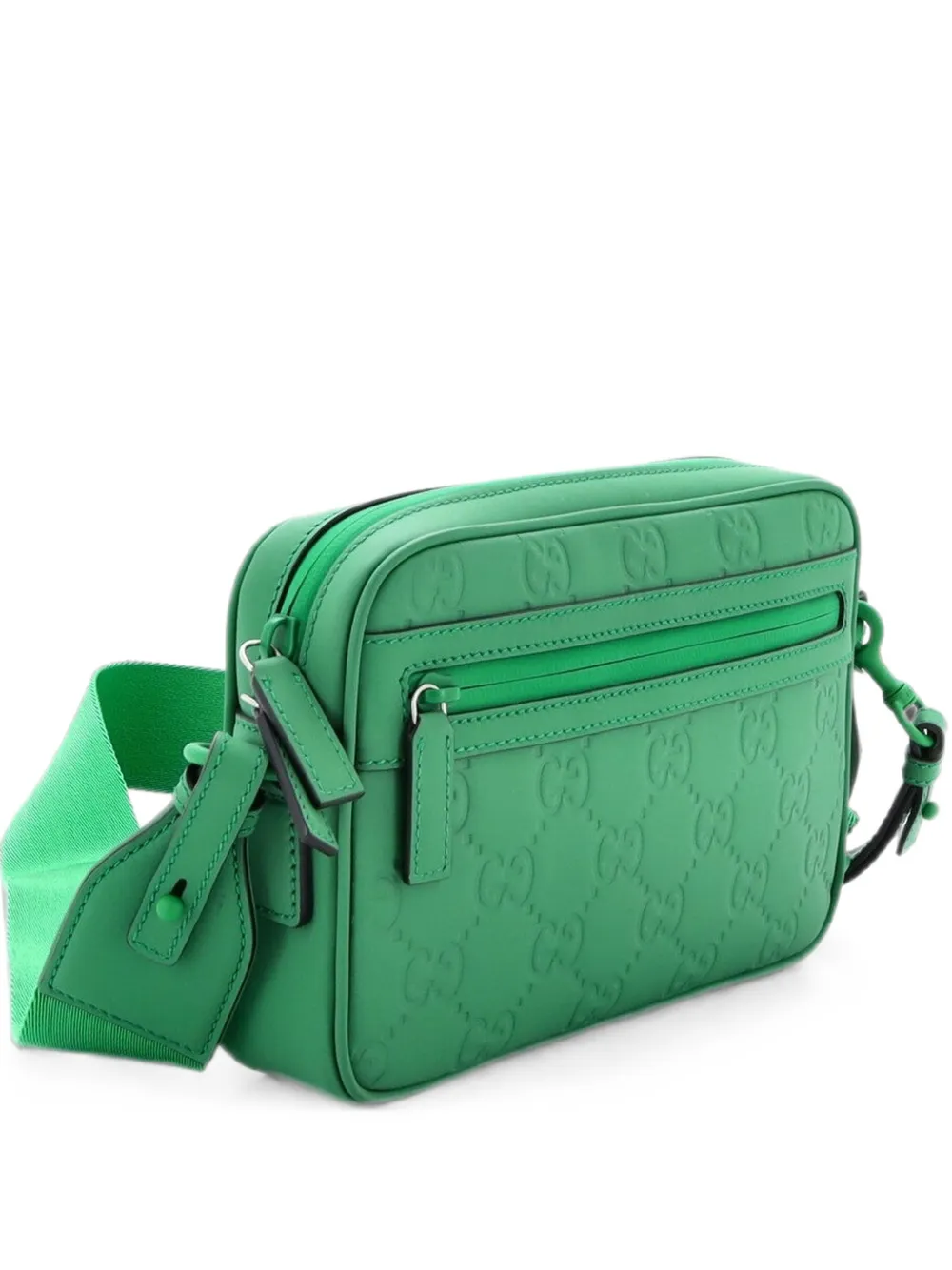 Gucci Pre-Owned Kleine GG Umhängetasche aus Leder mit Gummieffekt - Grün
