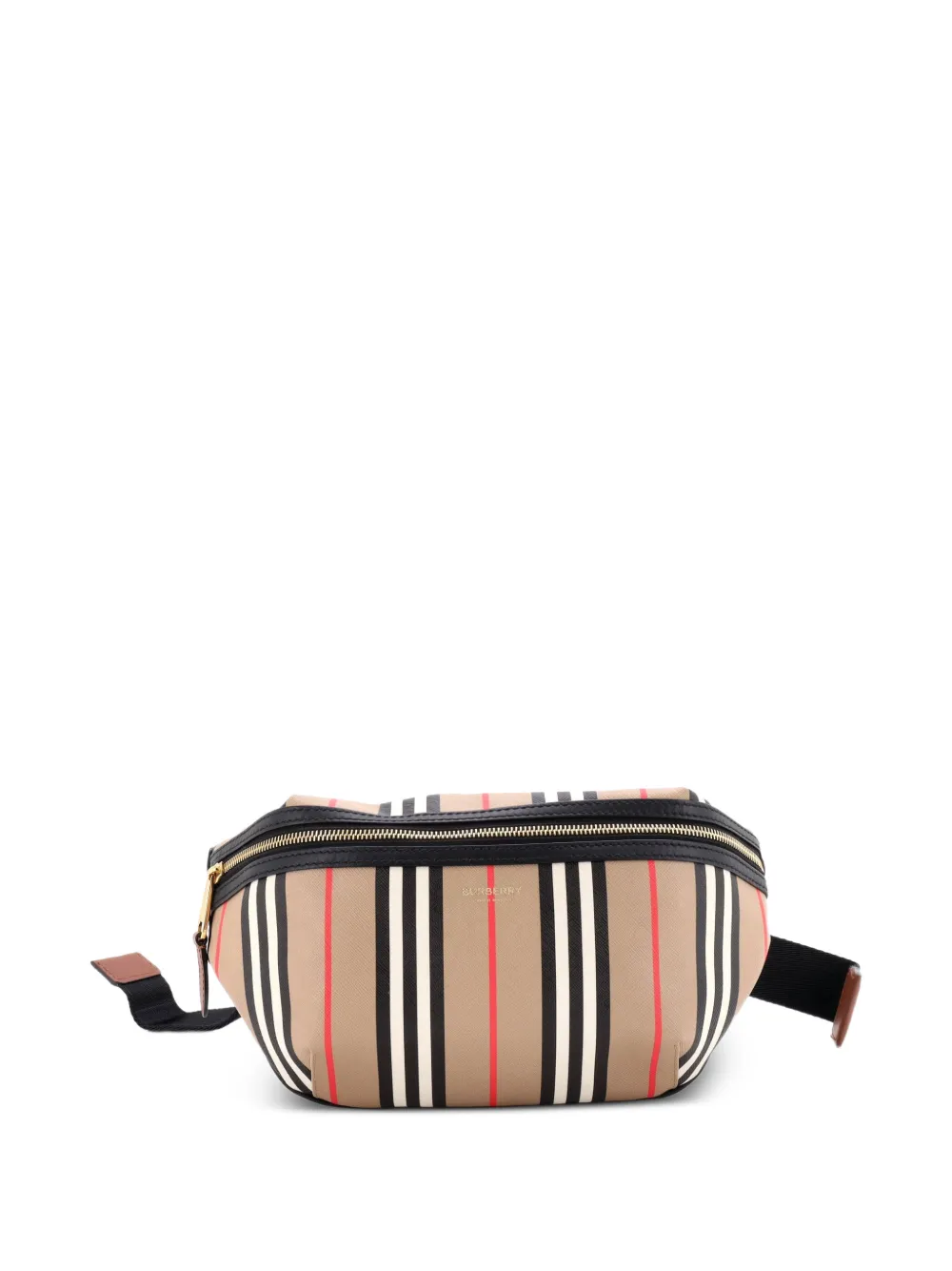 Burberry Pre-Owned Marsupio Sonny medio in tela E-canvas con motivo Icon Stripe - Marrone