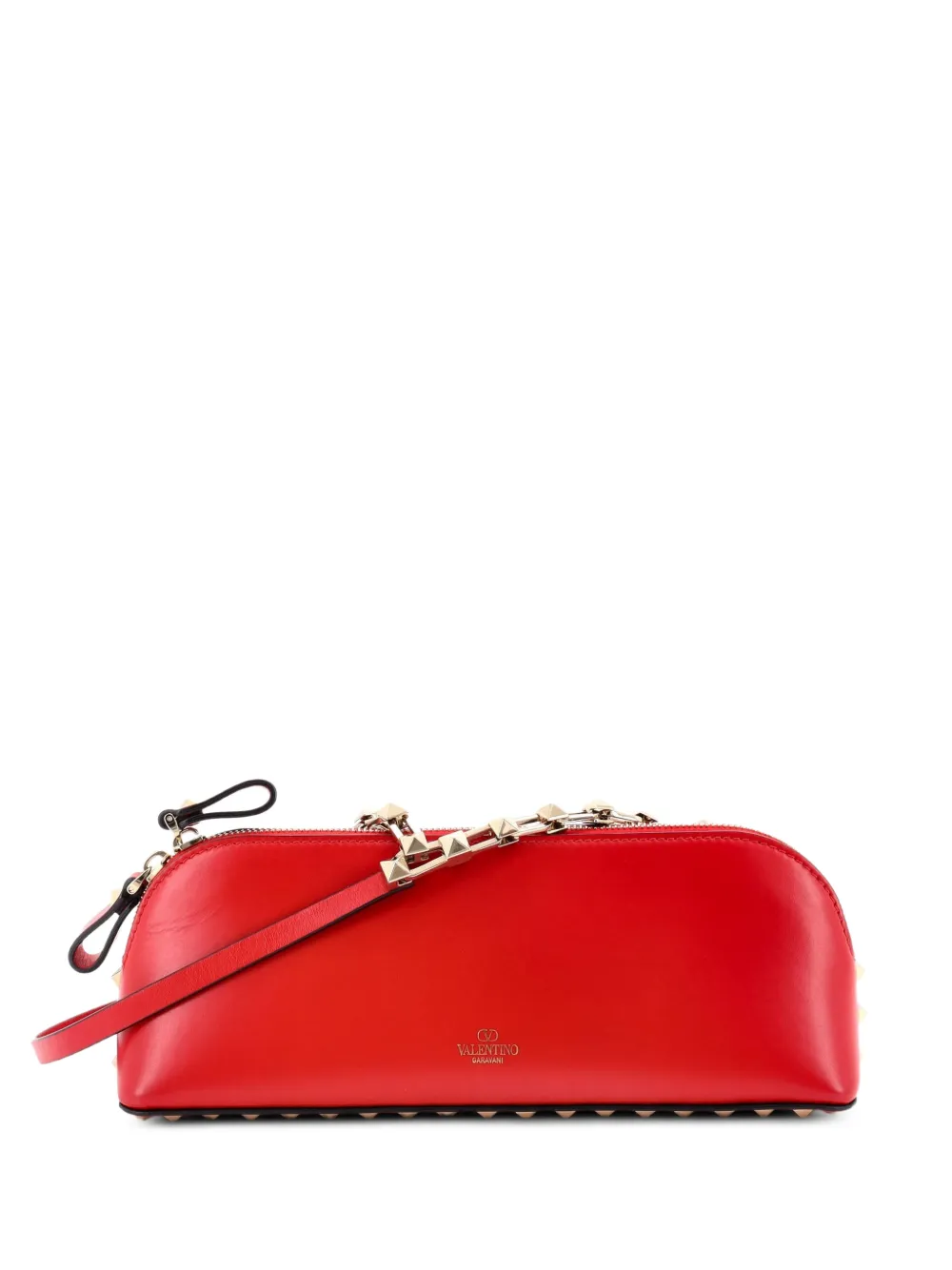 Valentino Garavani Pre-Owned Borsa a spalla Rockstud East West in pelle con zip - Rosso