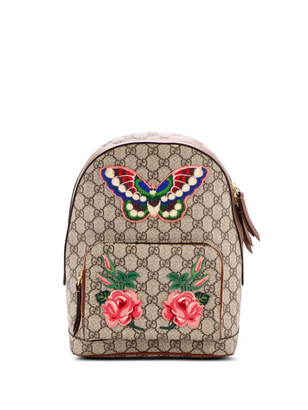 Gucci Pre-Owned Zaino GG piccolo in tela cerata con ricamo e zip - Marrone