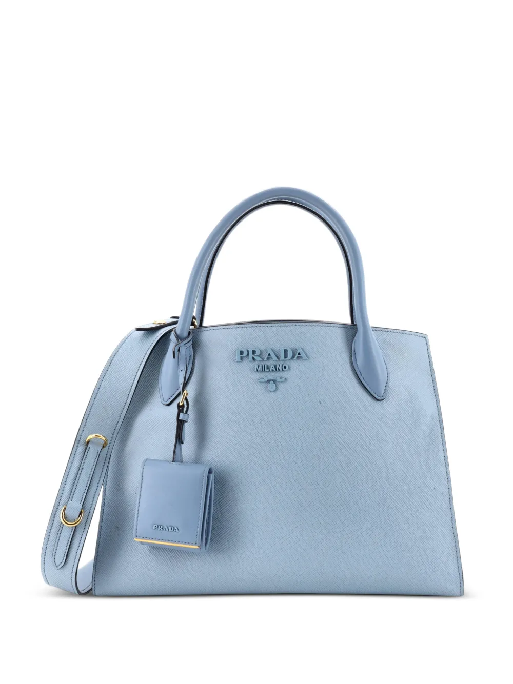 Prada Pre-Owned Monochrome Saffiano with City Calf Medium tote bag - Blue
