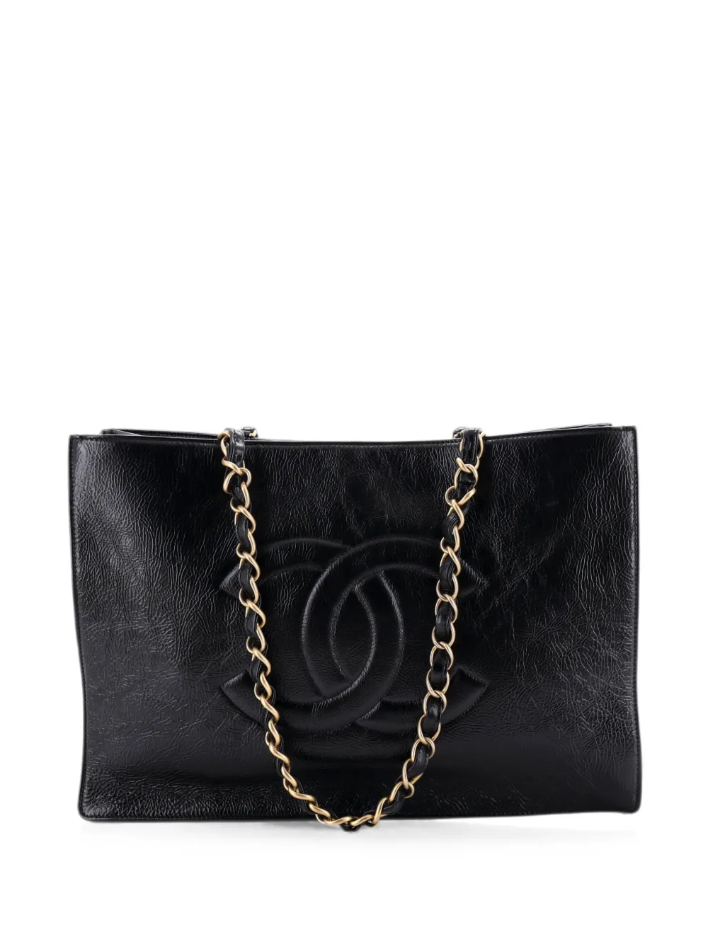 CHANEL Pre-Owned Timeless CC Chain Shopping Shiny Aged Calfskin Large tote bag - Black