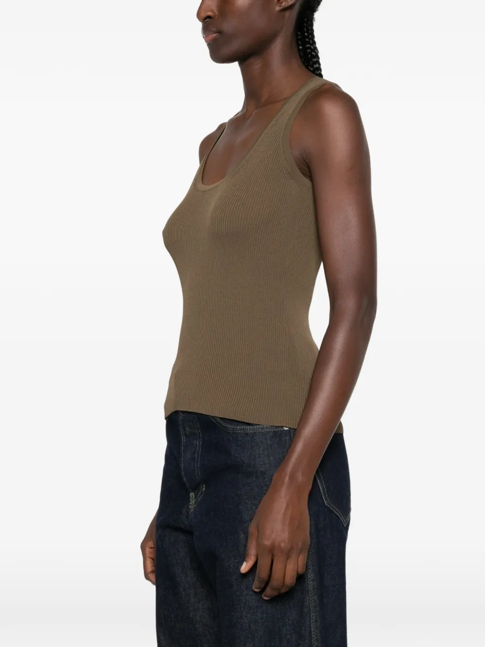Max Mara Editta ribgebreide tanktop Groen
