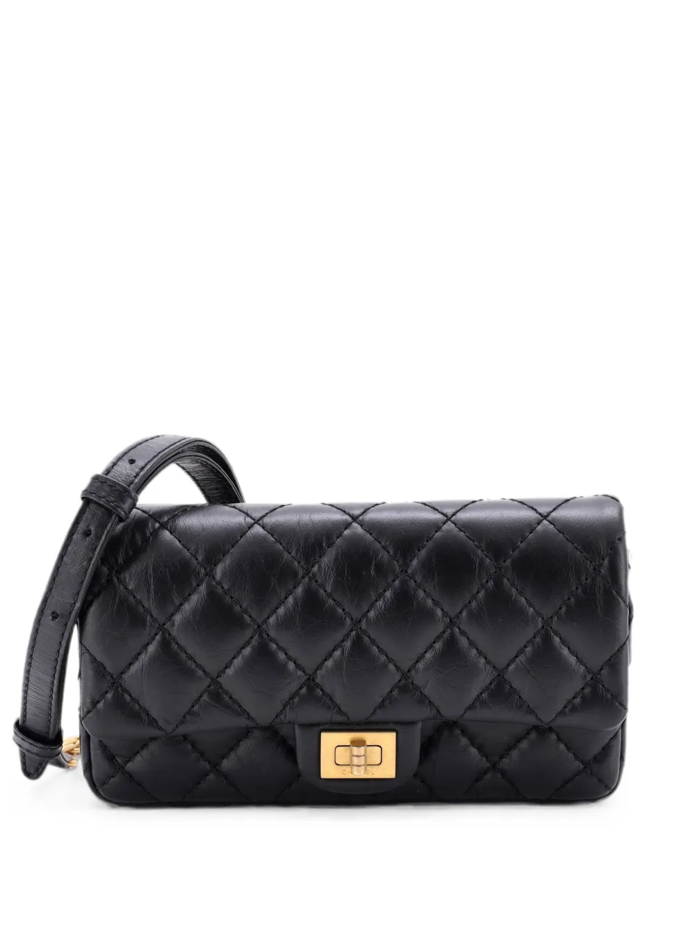CHANEL Pre-Owned Reissue 2.55 Quilted Aged Calfskin belt bag - Black