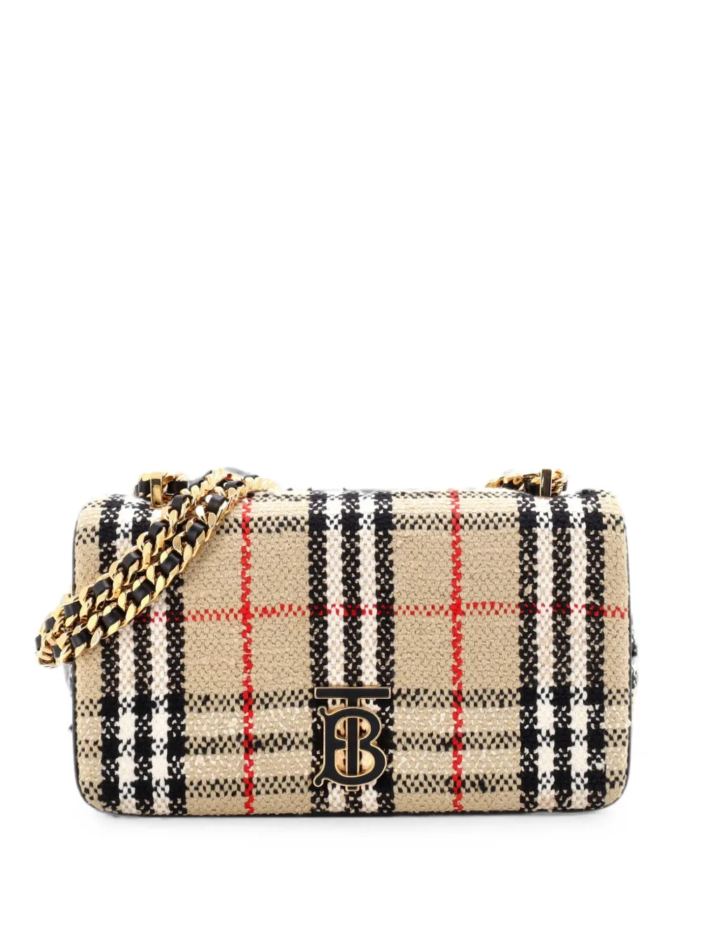 Burberry Pre-Owned Borsa a spalla Lola Vintage Check piccola in tweed - Toni neutri